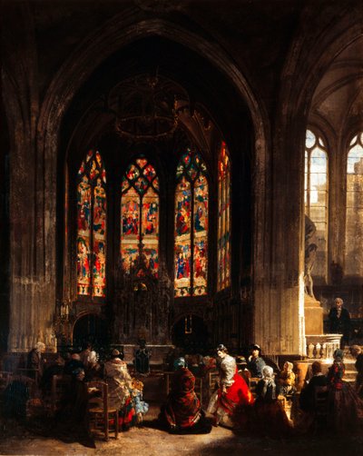 De Kapel van de Maagd in de Eglise Saint Gervais, Parijs, c.1856 door Prosper Lafaye or Lafait